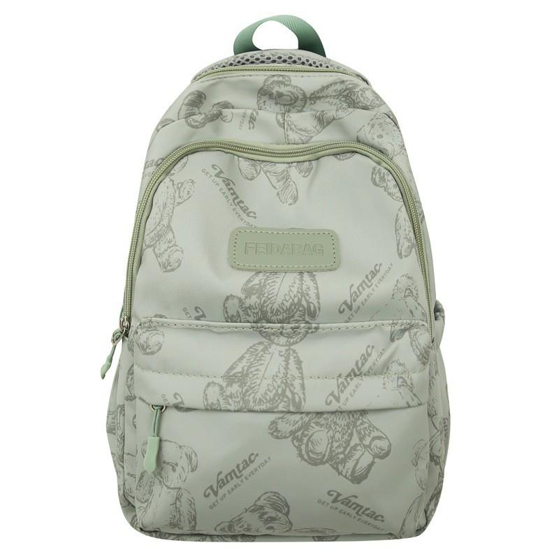 High-face Value Small Fresh Backpack Girls Light Large Capacity Junior High School Students Schoolbag Bear Casual