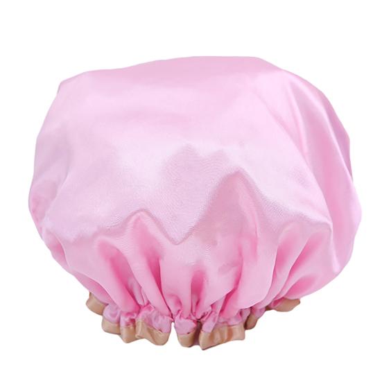 Home Women Elastic Reusable Waterproof Shower Cap Head Hair Cover Bathing Hat