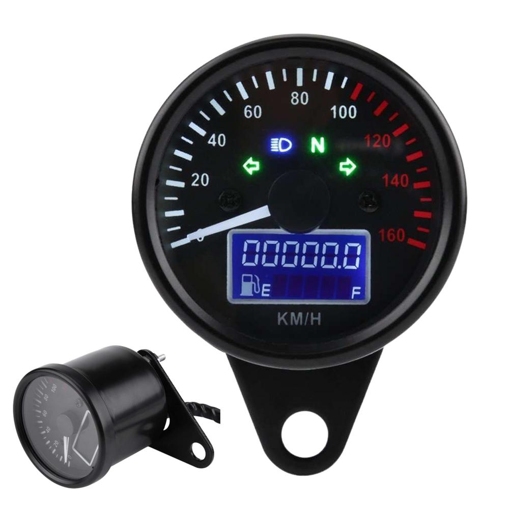 Motorcycle Speedometer Digital Motorcycle Tachometer Speed Gauge LED Odometer Waterproof Tachometer Universal Digital Gauge