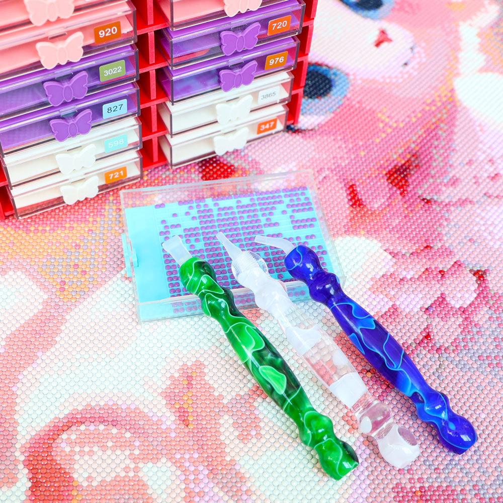 13pcs Diamond Art Painting Pen Kit - Ergonomic Resin Pen with 12pcs Screw Thread Tips, Multi Placer Tips for DIY Crafts