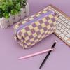 checkerboard Stylish pencil case, desktop stationery storage bag, Minimalist portable cpencil bag Creative gifts for friends