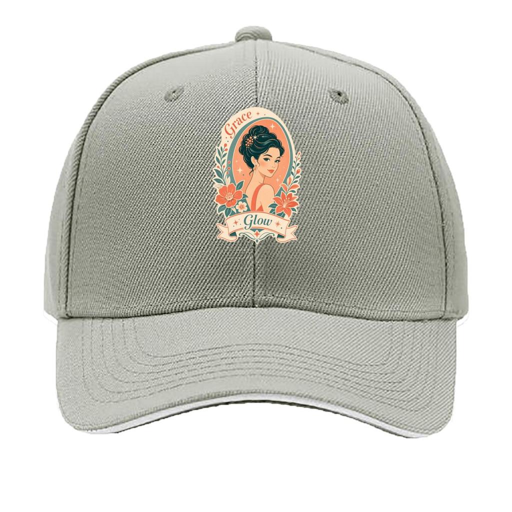 Retro Glam Portrait Bloom Emblem Hip Hop Hat Fashion Outdoor Sports Sandwich Baseball Cap