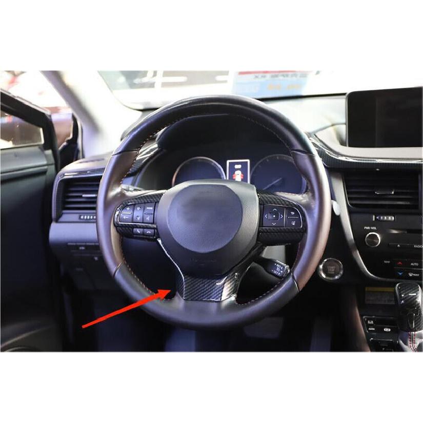 Car Steering Wheel U Type Cover Trim Fit For Lexus RX 2016-20 Black Carbon Fiber