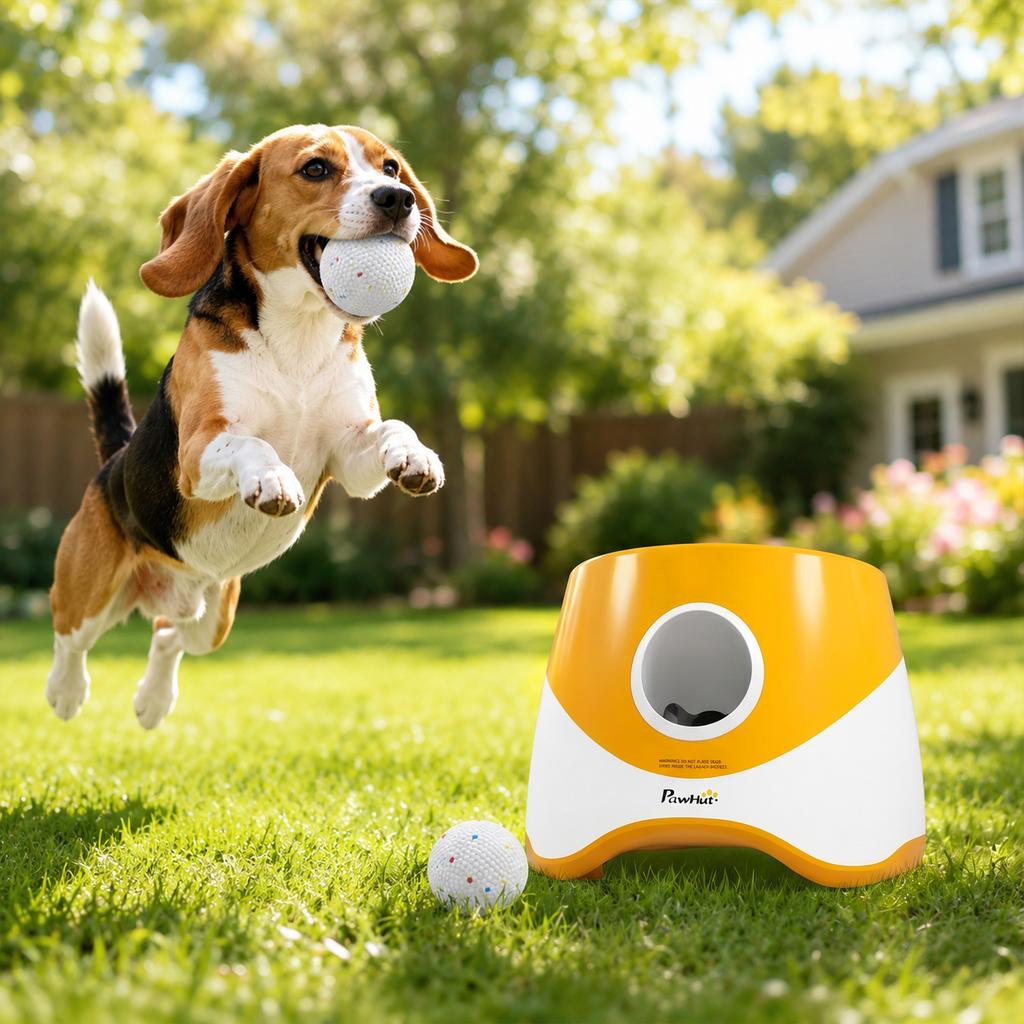 Automatic Ball Launcher for Small and Medium Dogs, Orange