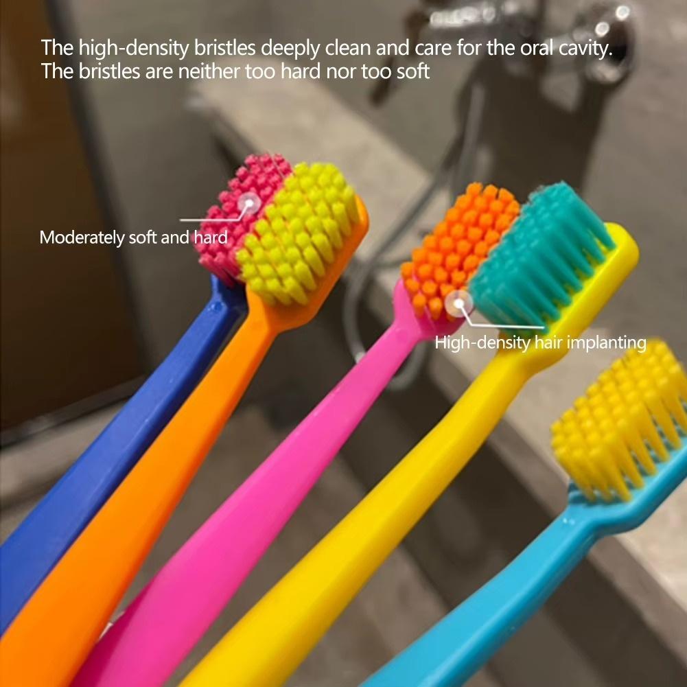 Tragbare 5 Stück Zahnbürste Ultraweiche Borsten Haushaltliche Zahnbürste für Männer und Frauen Familie Dental Mundhygiene Zähne Bleichen