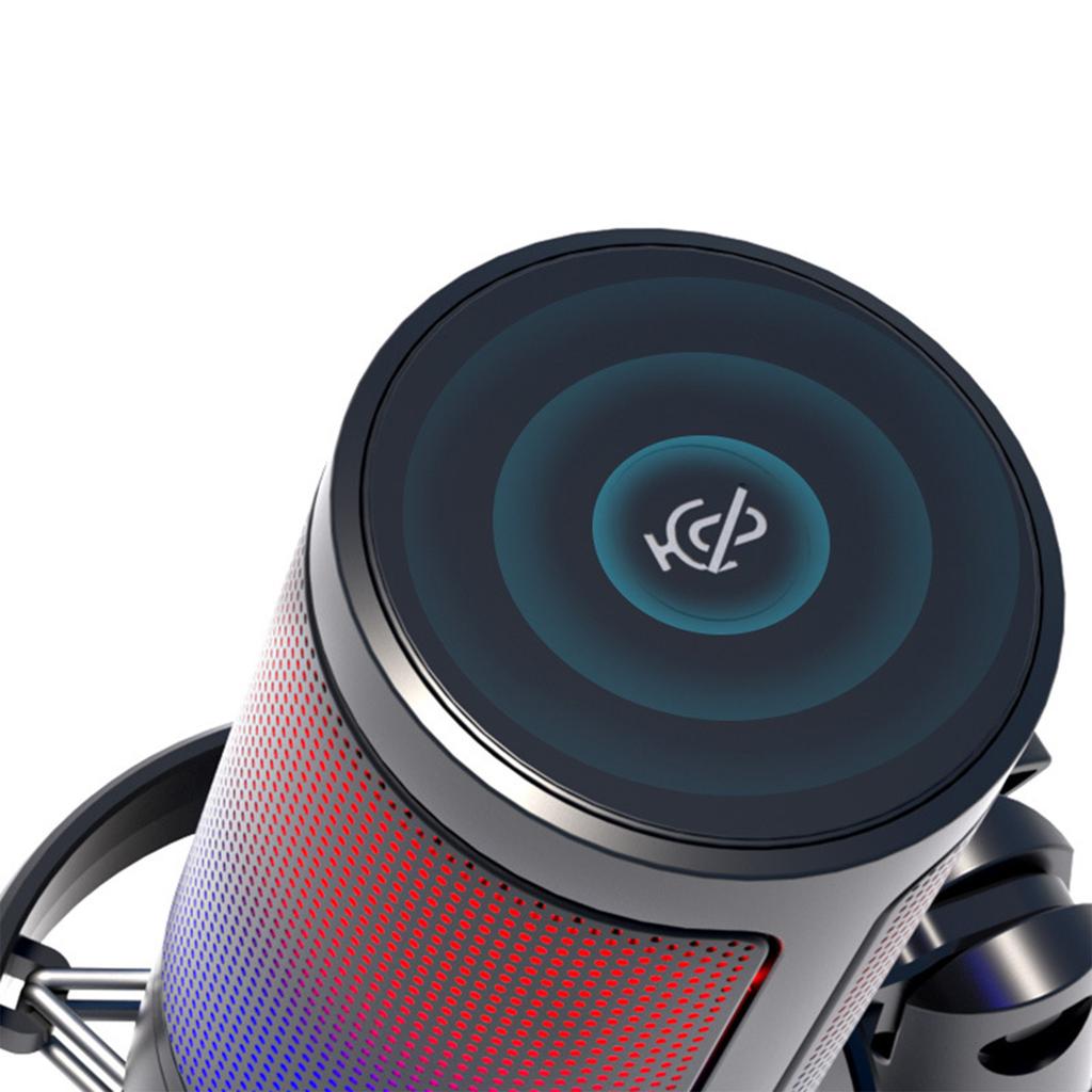 USB Condenser Microphone RGB Colorful Computer Karaoke Game Voice Recording Mobile Phone Live Wired Microphone