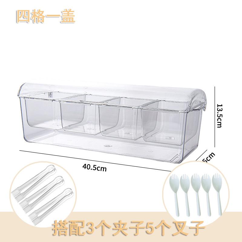 Salad Storage Box Outdoor Party Picnic Compartment Ice Box Salad Tray Home Plastic Fresh-keeping Box