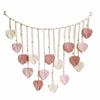 Cotton Rope Wall Hanging with Leaf Ornaments Handmade for Bedroom, Studio