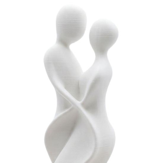 3D Printed Couple Statue Modern Abstract Lovers Figurine Romantic Crafts for Wedding Valentine's Day Gifts Home Bedroom Shelf TV Cabinet Decor