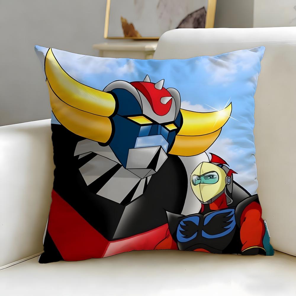 classic mecha anime UFO Robo Grendizer Cushion Cover Soft  EasyWash Pillow Case  Versatile for Couch Bed Travel and Office