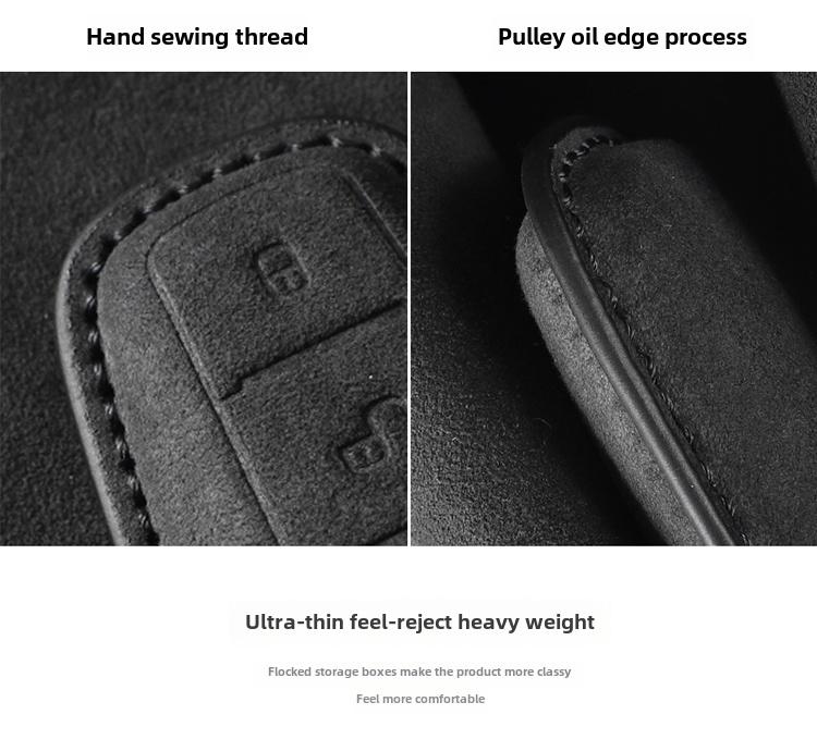 Suede Leather Car Key Case Cover Key Bag For Byd Han Ev Tang Dmi Song Pro Qin Plus Dolphin Yuan Protect Set Car Accessories