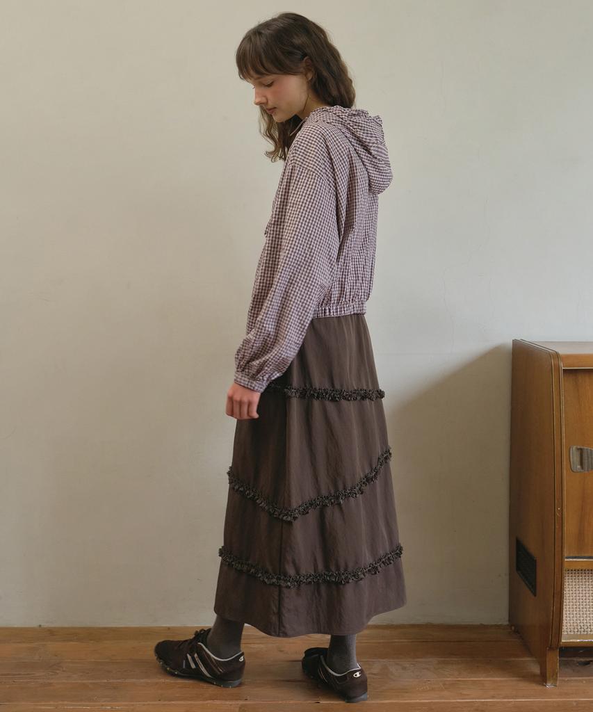 Aueonoseuteljia Whipcream Ruffle Skirt_Brown(O25-Sk13)