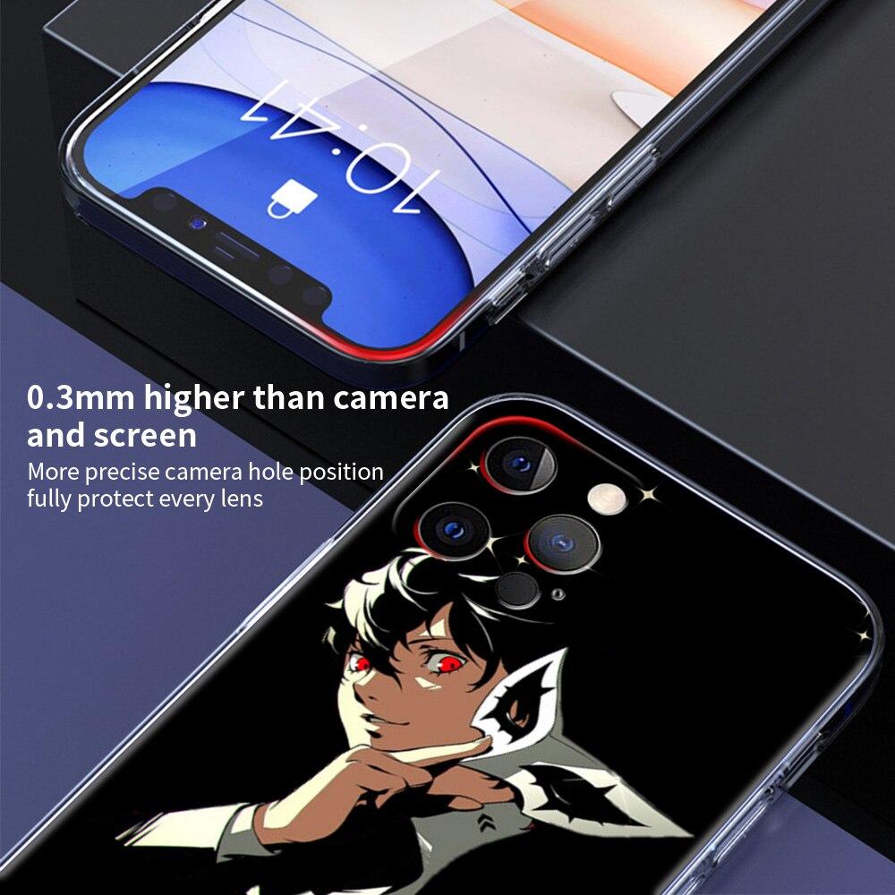 Persona 5 P5 Joker Luxury Phone Case For iPhone 14 13 Pro 11 12  Max X XR XS 7 8 Plus SE Clear Soft Silicone Cover Fundas