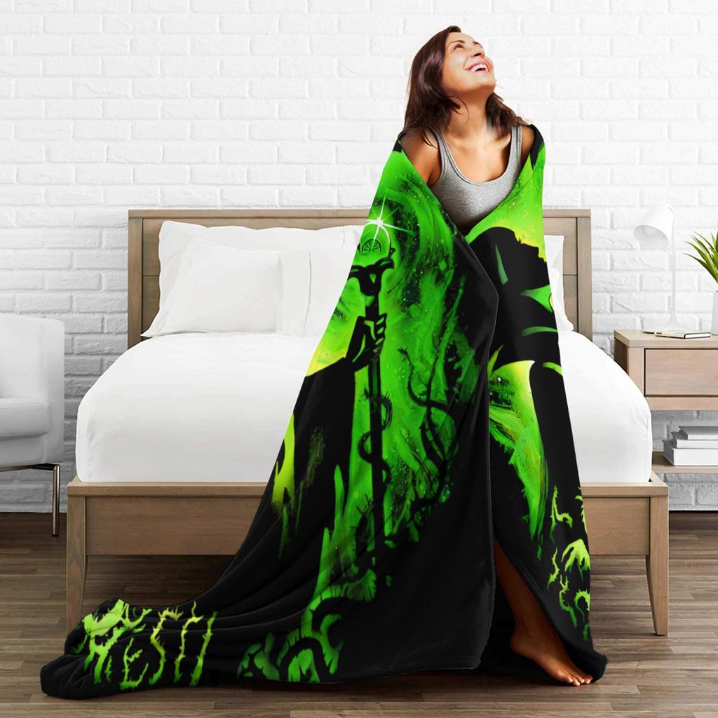 Sleeping Beauty Maleficent Villain Velvet Throw Blankets Bad Witches Blankets for Home Travel Lightweight Thin Outdoor Portable