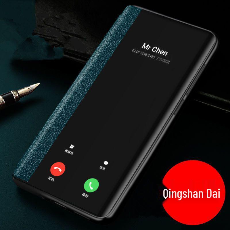 OnePlus Ace 2V Genuine Leather Flip Case with Full Coverage and Drop-Proof Silicone OnePlus Ace 2