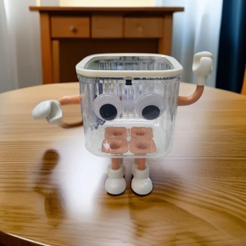 Transparent Desktop Trash Can with Lid - Stylish Hair Accessories and Storage Box