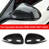 For Hyundai Sonata DN8 Rearview Side Mirror Cover Wing Cap Exterior Door Rear View Case Trim Carbon Fiber Look