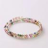 Double-layer Ultra-fine Natural Rainbow Tourmaline Bracelet Women's Niche Design Sense Exquisite Stacking Bracelet Jewelry
