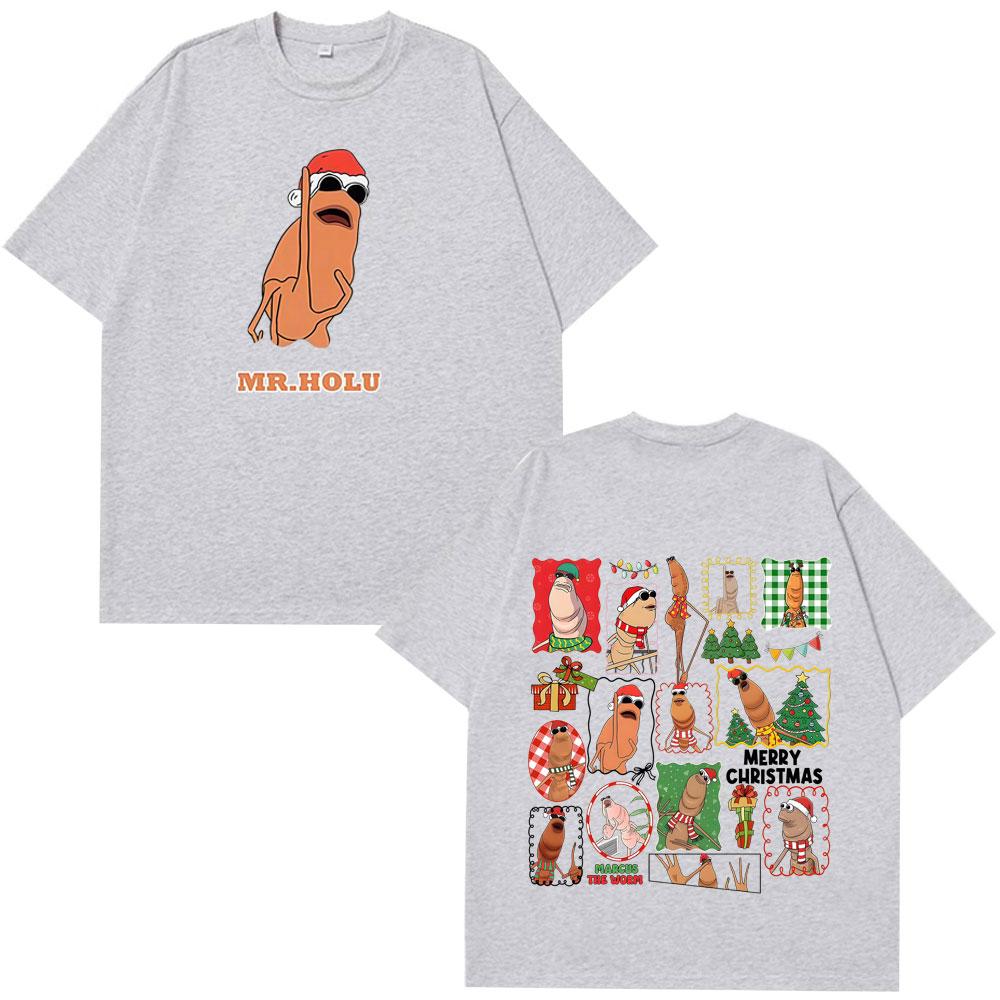 Marcus The Worm Christmas Doublesided Printed Tshirt Men Women Harajuku Tshirts Loose Casual Fashion High Quality Tshirts