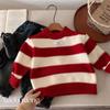 Red Snake Year Kids Knit Sweater for Boys and Girls New Year Holiday Wear