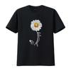 Blessed Cross Bible Trendy Christian Religious Daisy Womens T Shirt Black 4X Large Vintage Washed Stylish Homme Streetwear