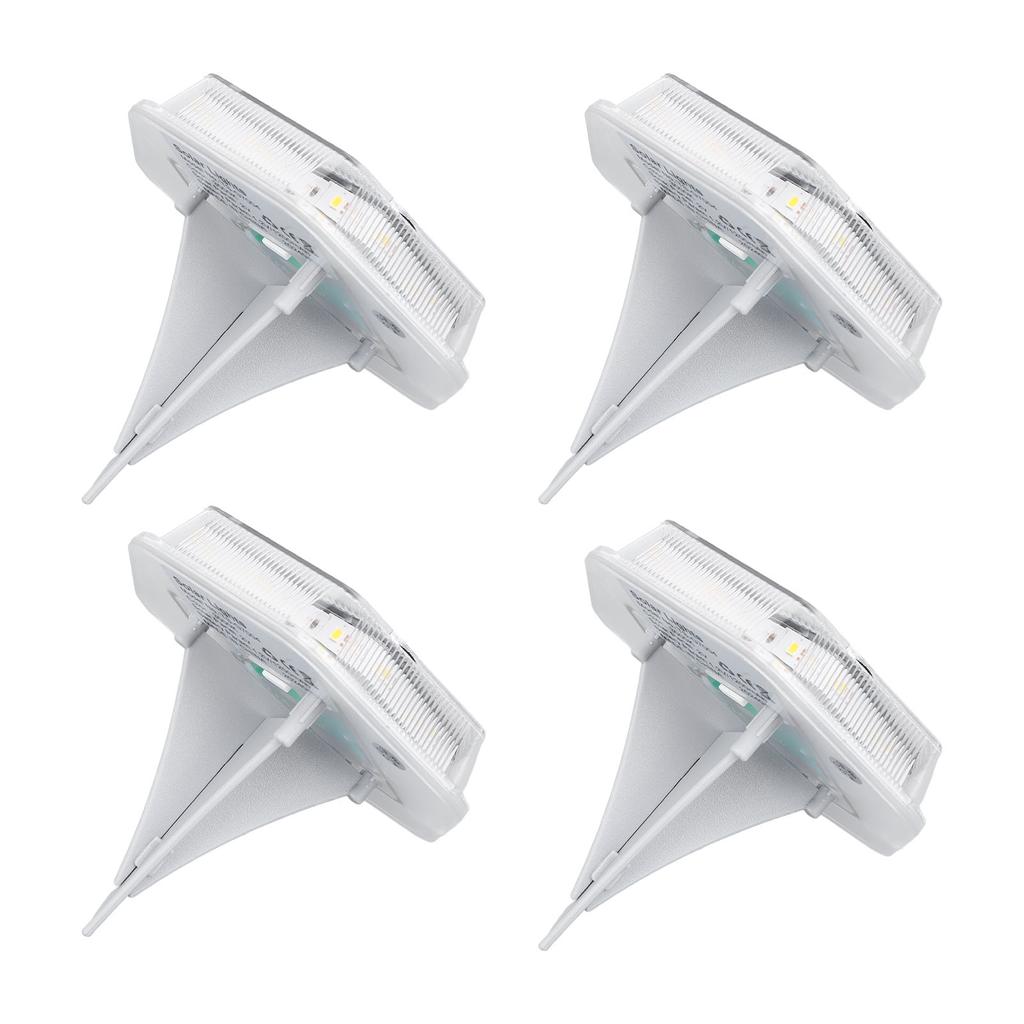 4Pcs Solar Ground Light IP65 Water Proof 3000K Warm White Step Light Landscaping Lighting for Pathwa