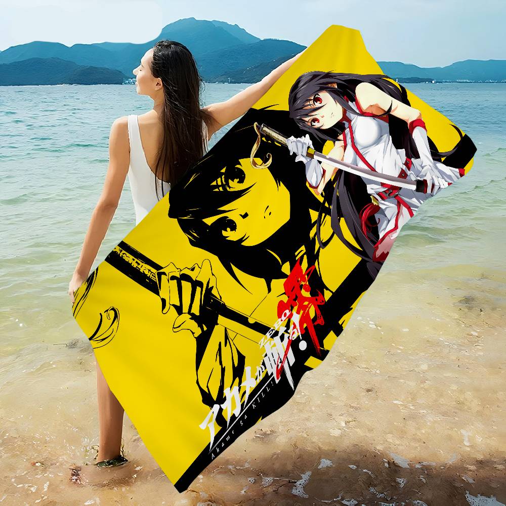Akame Ga KILLS Anime Microfiber Blanket Quick Drying Beach Towels Oversized Printing Super Absorbent Pool Towel Blanket