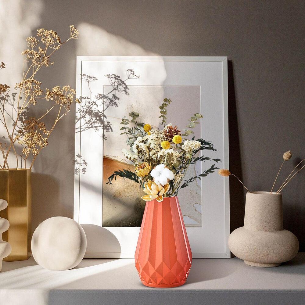 Nordic Flower Vase Imitation Ceramic Plastic Flower Vase Pot Home Living Room Desktop Decoration Wedding Centerpiece Arrangement