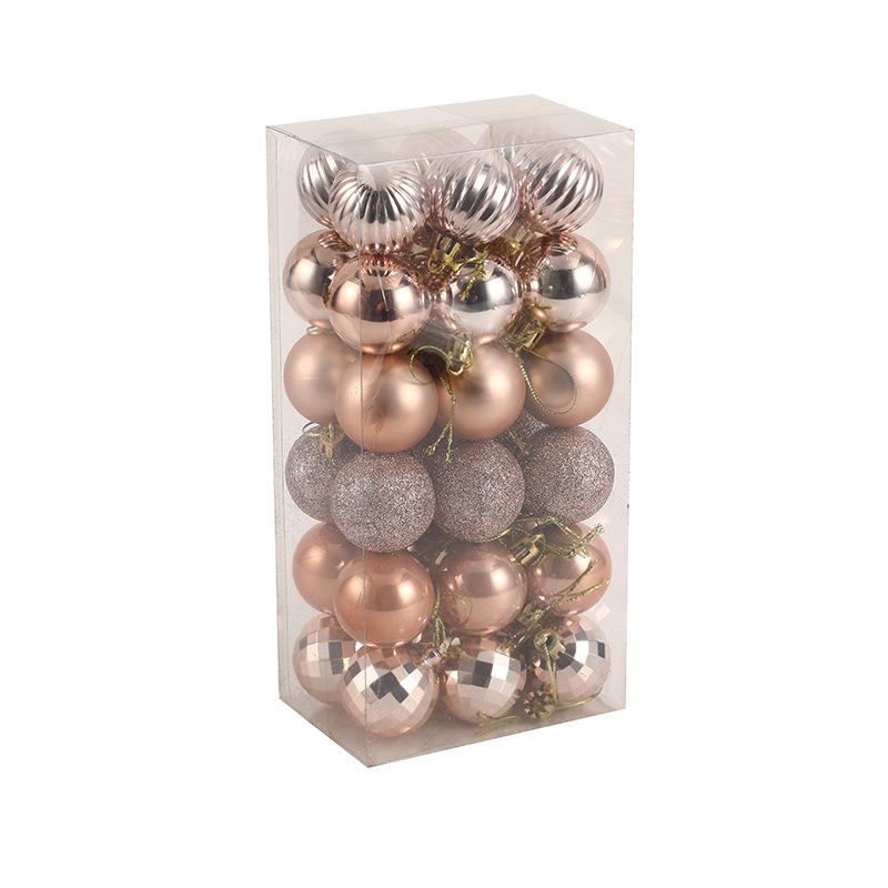 4CM Weihnachtskugel-Geschenkbox Set Erhältlich Leichtgewichtige Feiertags-Weihnachtsbaum-Schmuckdekorationen Weihnachtsdekorationen 36 Stück/Karton