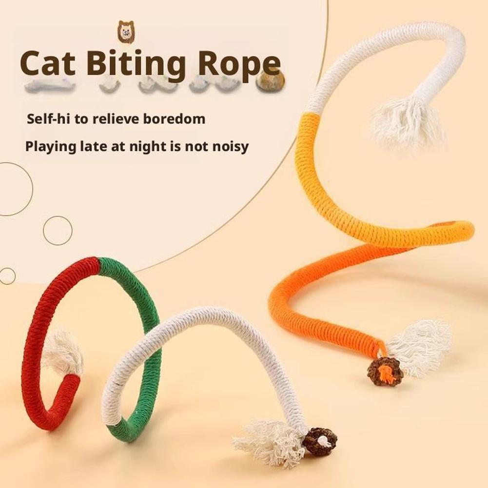 Cat Toys Chew Ropes, Interactive Molar Cotton Chew Rope Toy Teeth Cleaning, Safe Catnip Toys for Cats Rope Chew Toy Pet Supplies