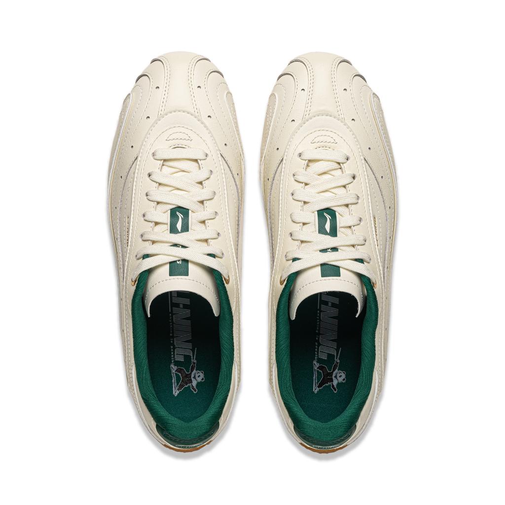 Sneakers Li-Ning Film Xin Yue Casual Shoes Women's Low-top Ecru Sand Gold Green