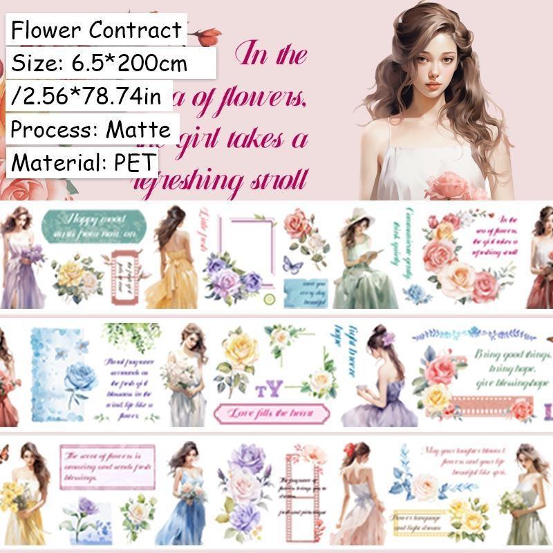 1 rotolo di nastro adesivo con tema ragazza in stile Hong Kong, manuale, scrapbooking, fai da te, decorativo, journaling, forniture