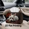 1pc, 2d Flat Printing, Tissue Box White Dog On the Sofa Pattern Printed Tissue Box, Suitable for Kitchen, Living Room, Bedroom, and Car, Fashionable a