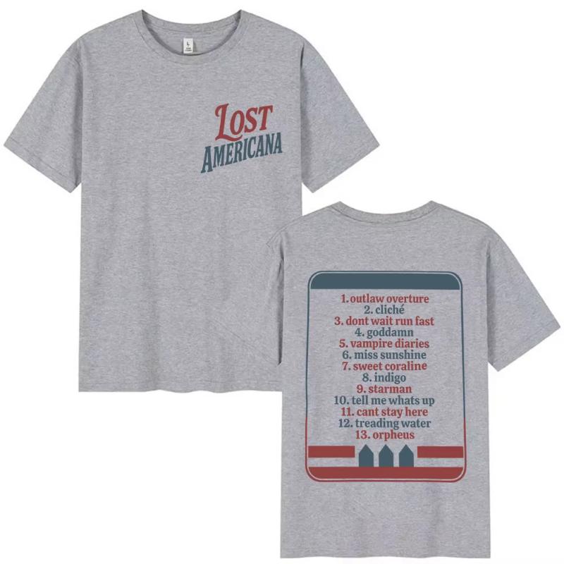 MGK Lost XX Americana Tour 2025 Print T Shirt Unisex Women Casual Cotton Short Sleeve Tshirt Fans Gift Clothing Retro Tshirts