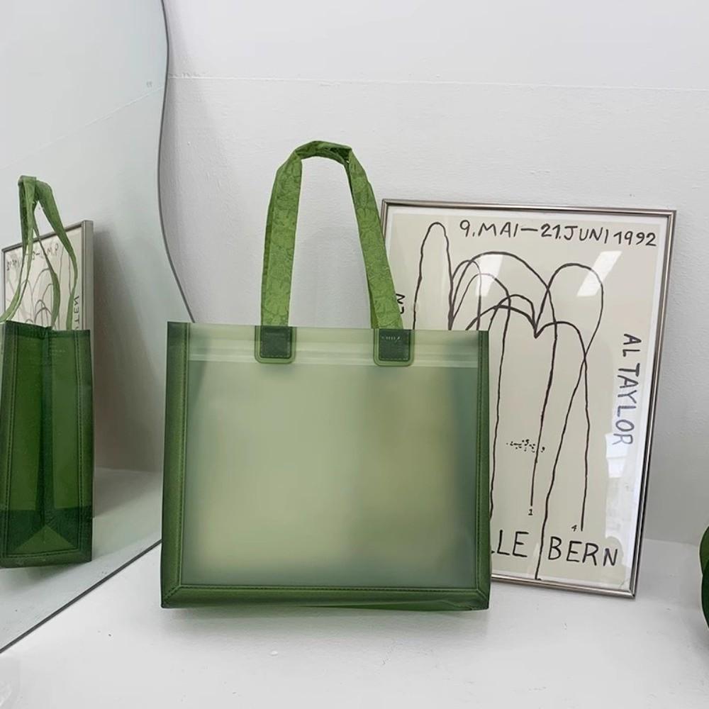 Thick Water-Sprinkling Festival PVC Tote Waterproof Plastic Transparent Handbags PVC Durable Reusable Bags Wedding Decor
