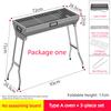 Large Barbecue Grill Outdoor Thickened Foldable Portable BBQ Stove Grill Large Capacity Installation Free Barbecue Rack Set