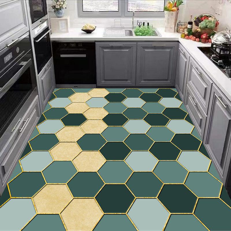 Carpet for Kitchen Pvc Floor Mat Large Size Waterproof Non-slip Carpets Leather Anti-oil Foot Mats Retro Home Decoration Rug