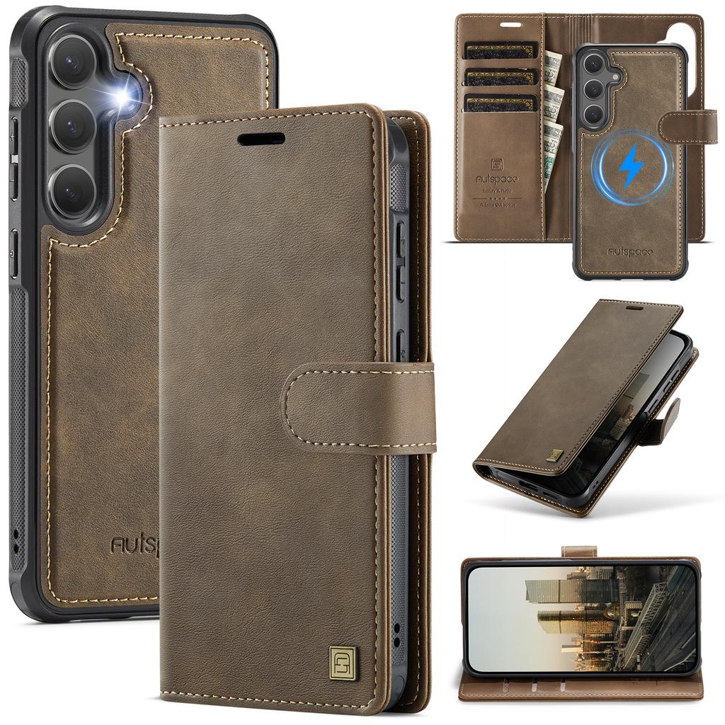 2 In 1 Detachable Magnetic Cards Solt Leather Case For Samsung S25 S26 Ultra S24 Plus FE Edge Wallet Card Pocket Cover