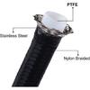 5M PTFE Universal Racing Hose AN4-AN12 Stainless Steel Braided Brake Hose Fuel Oil Line Oil Cooler Car Hose Pipe Black Silver