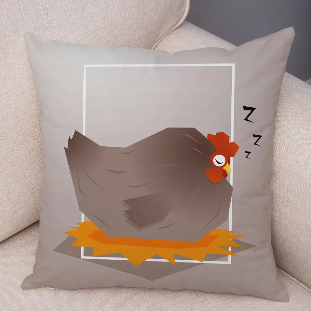 Cute Cartoon Animal Decoration Pillowcase Pig Bear Cow Shark  Sofa Room Cushion Cover Kindergarten Home