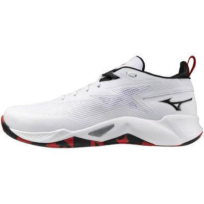 Wave Transistor Basketball Size Shoes, Indoor/Club Activities, White/Black/Red, 27.0 Cm, 2.5E