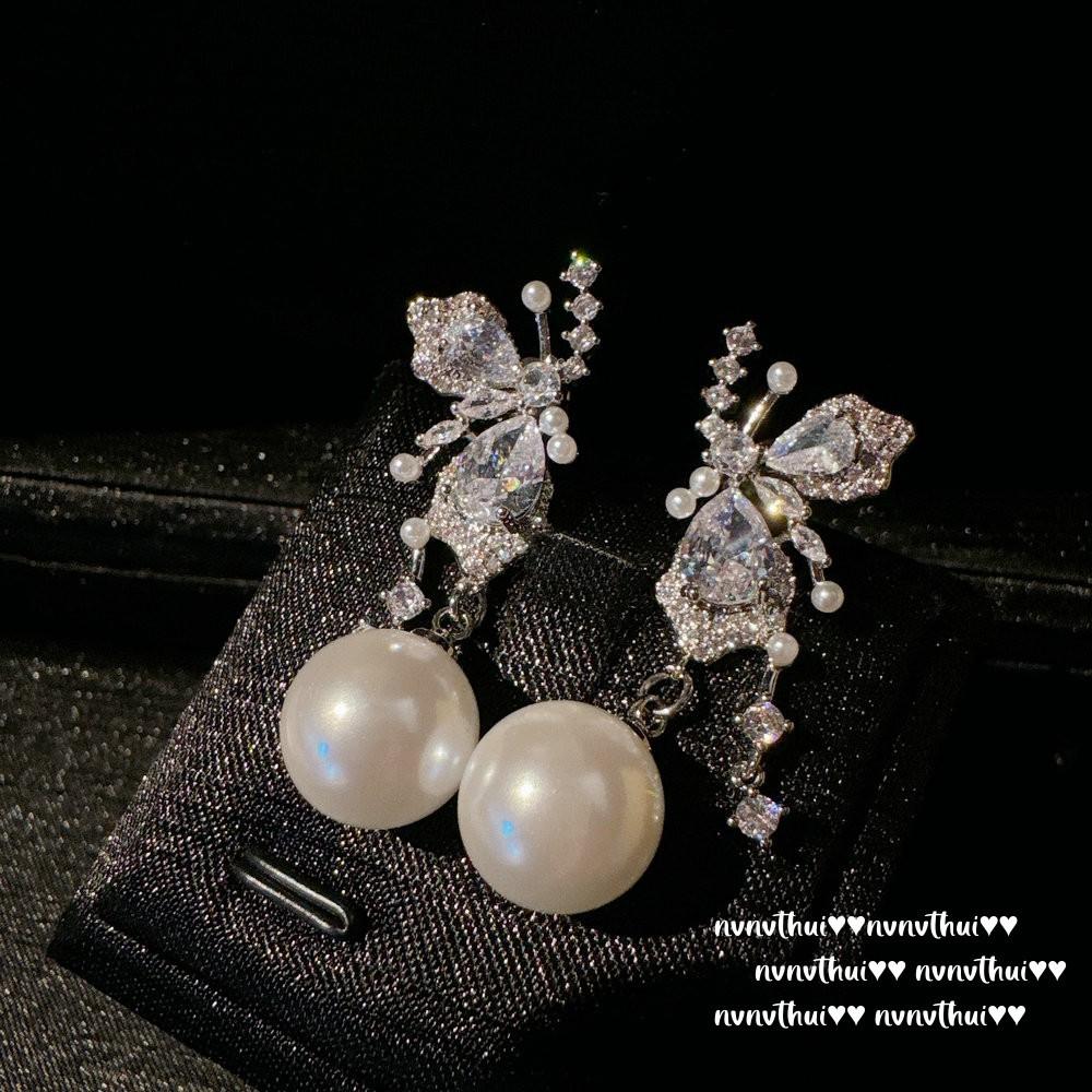 Oil Painting Aquamarine Earrings, 18K Multi-Faceted Water Drop Heart Colored Treasure Zircon Flower Flash Diamond Love Earrings.