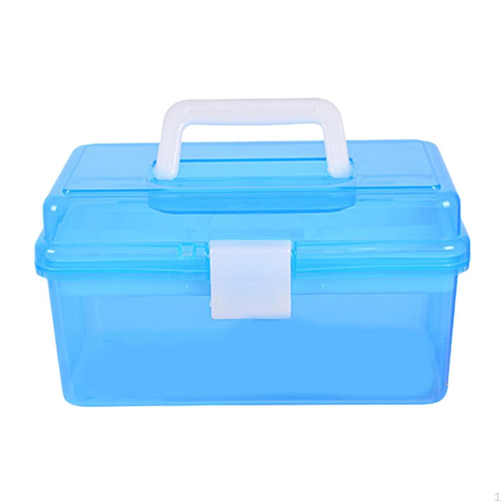Nail Tools Storage Box Manicure Holder Handheld with Handle Organizer for Travel School Sewing