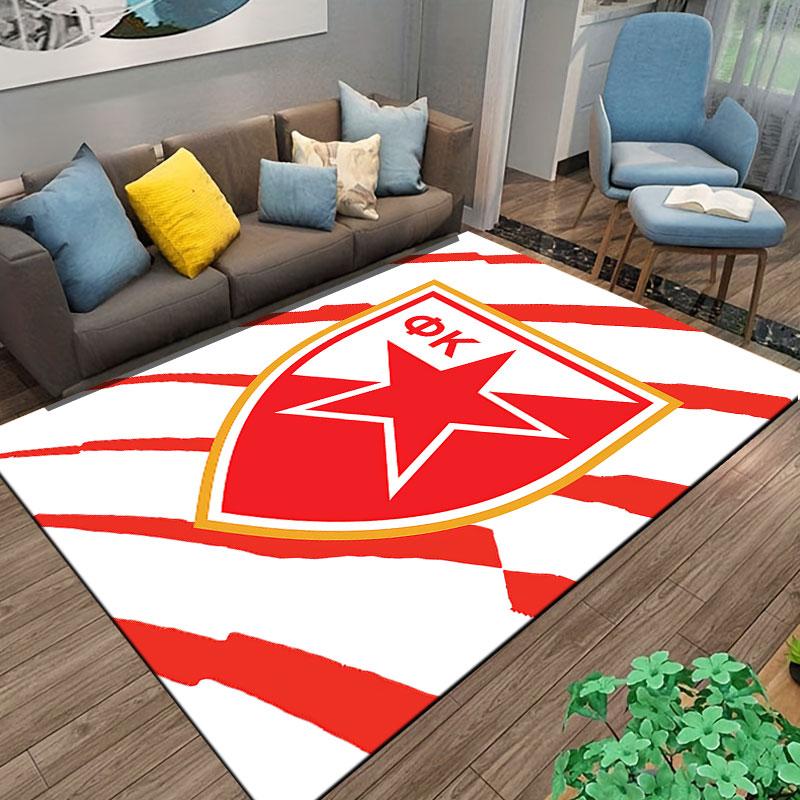 Red Star Shield Pattern Carpet suitable as a non-slip mat for the living room or bedroom sofa