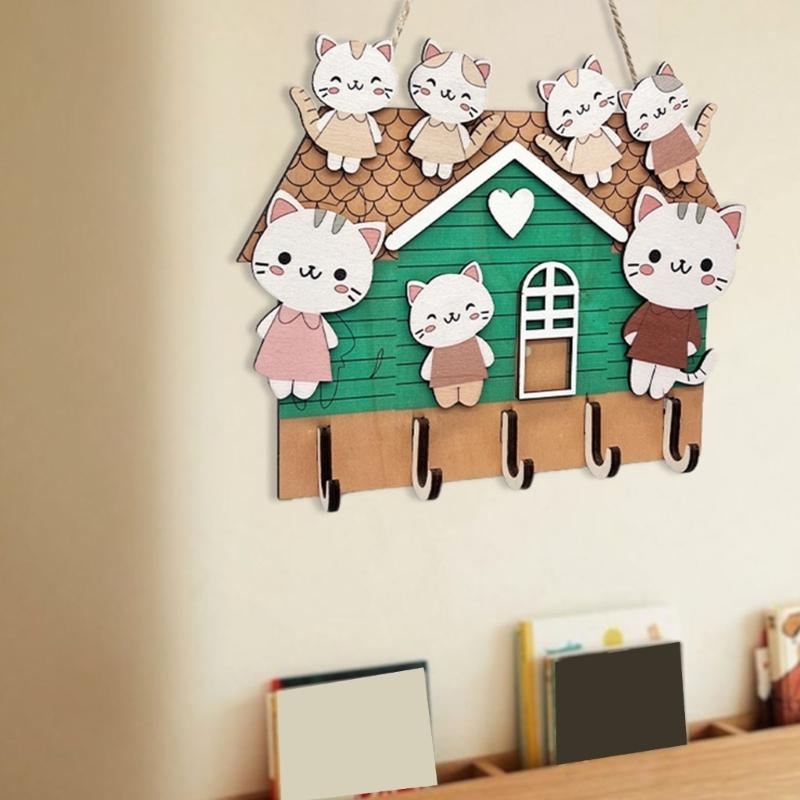 Easy Installation Key Rack With Storage Shelf Natural Wood Wall Organizer with Hanging Hook For Entryway Organization