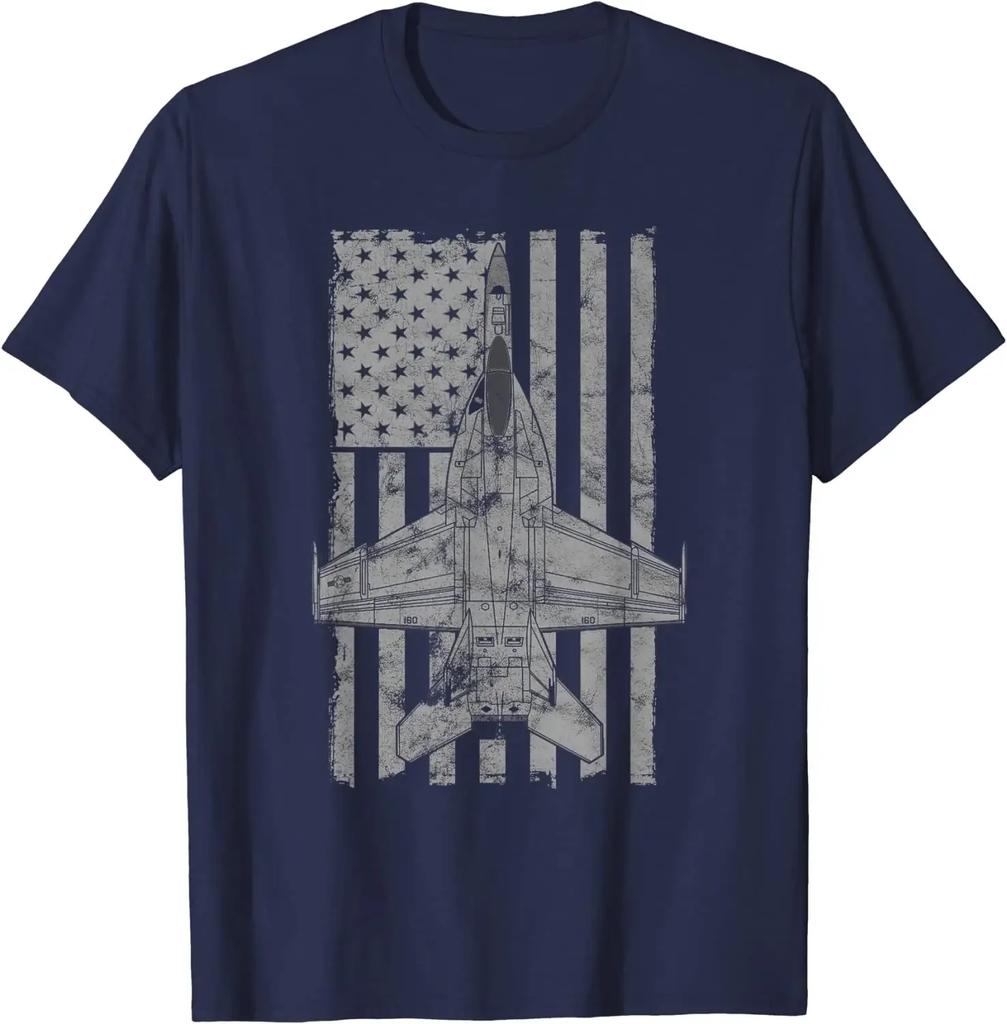 F18 FA18E Super Hornet Jet Airplane Vintage Flag Men TShirt Short Sleeve Casual 100 Cotton ONeck Summer Shirt