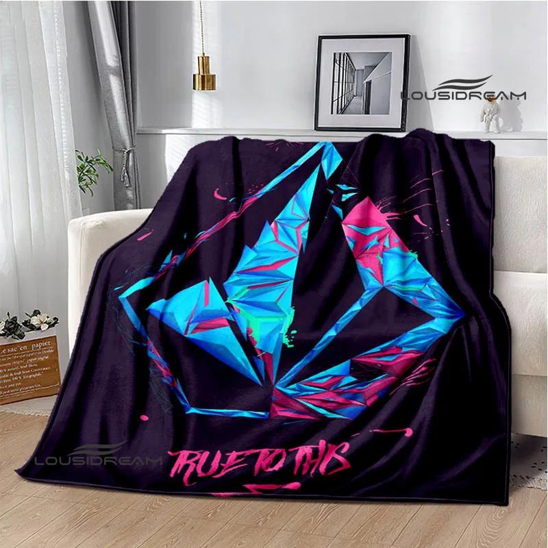 Coperte con logo V-VOLCOM stampato Flangia Coperta calda morbida e confortevole casa viaggio letto coperta coperte da picnic regalo di compleanno