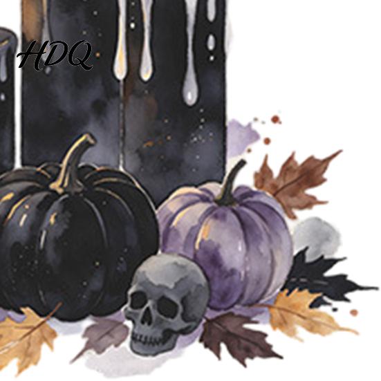 Halloween Switch Cover Decals Black Candle Pumpkin Skull Light Sticker, Dark Fairy Tale Removable Skins Wall Decal, Spooky Socket Outlet Decor