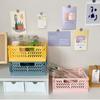 Collapsible Crate Plastic Folding Storage Box Basket Utility Cosmetic Container Desktop Holder Home Use School Desk Storage Box