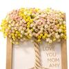 Wooden DIY Photo Frame with Artificial Baby's Breath Bouquet for Living Room Bedroom Office Home Table Decor Mother's Day Gifts for Mom Women